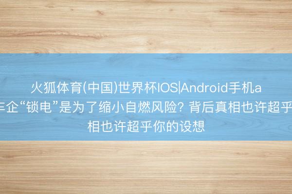 火狐体育(中国)世界杯IOS|Android手机app下载 车企“锁电”是为了缩小自燃风险? 背后真相也许超乎你的设想