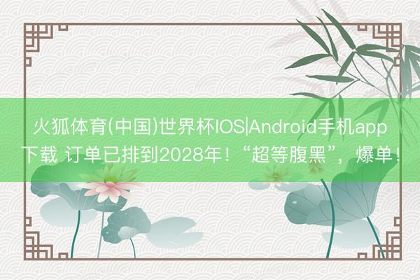 火狐体育(中国)世界杯IOS|Android手机app下载 订单已排到2028年！“超等腹黑”，爆单！