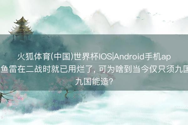 火狐体育(中国)世界杯IOS|Android手机app下载 鱼雷在二战时就已用烂了， 可为啥到当今仅只须九国能造?