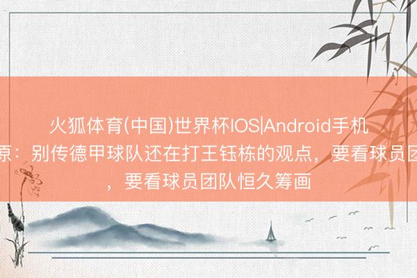 火狐体育(中国)世界杯IOS|Android手机app下载 苗原：别传德甲球队还在打王钰栋的观点，要看球员团队恒久筹画