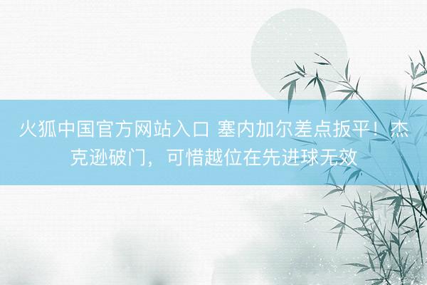 火狐中国官方网站入口 塞内加尔差点扳平！杰克逊破门，可惜越位在先进球无效